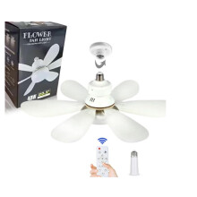 DLLHAVEALL Ceiling Fan with Lights and Remote, E27 Bayonet Screw in Ceiling Fans Lights, Dimmable Led Outdoor Lights with Fan, 52cm Small Bulb Fans f