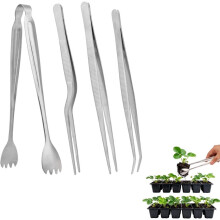 Ensemble de 3 Pinces Ă Transplanter les Semis, Pinces Longues et Fines en Acier Inoxydable pour la Transplantation des Semis