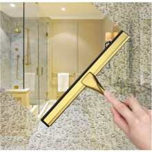 Raclette de Douche 14 Pouces en Acier Inoxydable avec Crochet - Nettoyage des Portes de Douche, Miroirs, Carrelage, Voiture et Cuisine