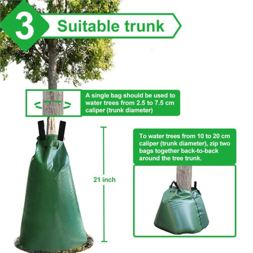 2 Pack Tree Watering Bag - 20 Gallon Slow Release Tree Automatic Irrigation Bag with Zipper Irrigation Bags 1