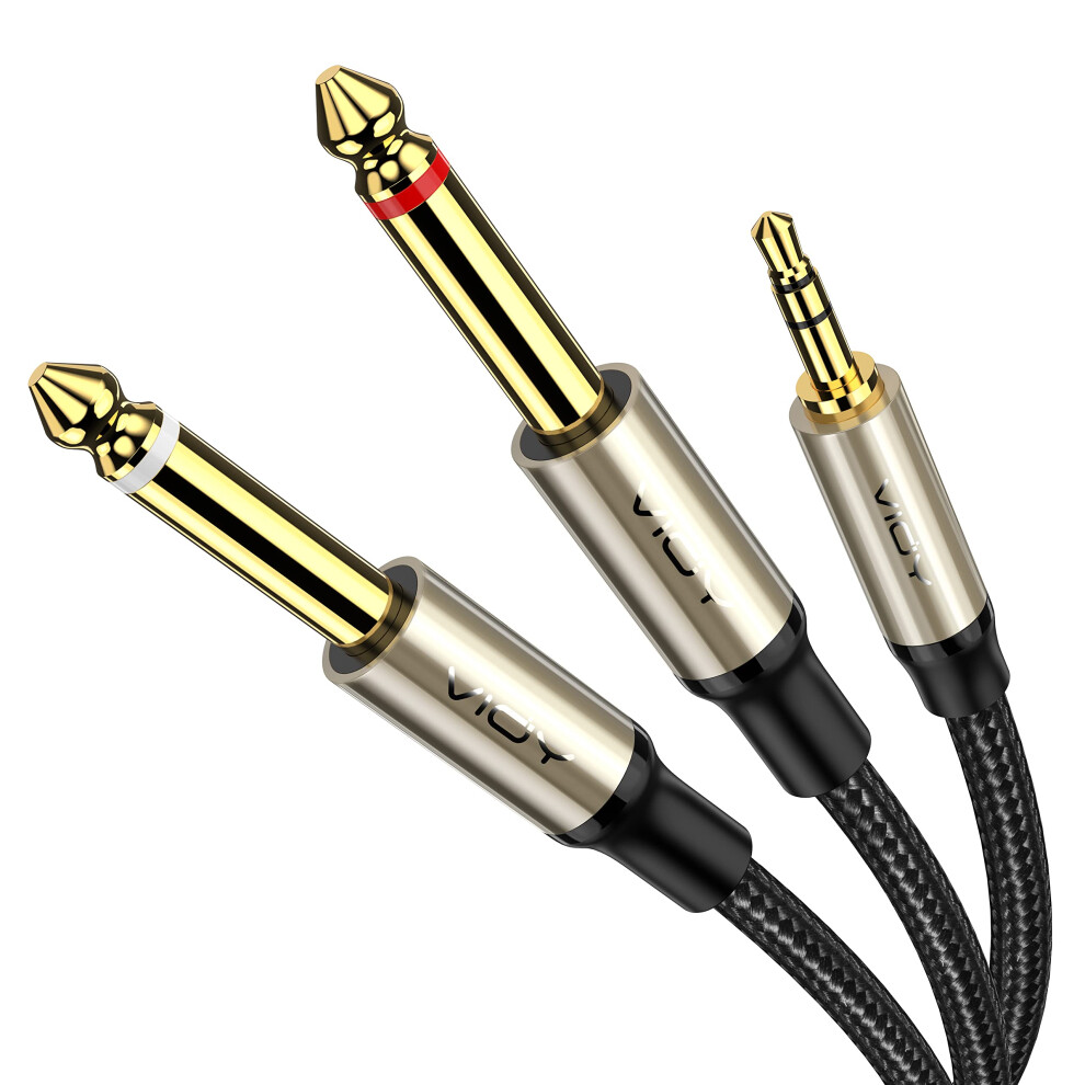 Vioy 3.5Mm To 6.35Mm Audio Cable[1 M], 1/8’’ Stereo Trs To Dual 1/4’’