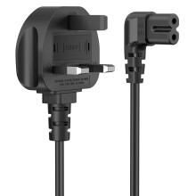 Power Cable 2 Pin Right Angle 3M, Figure 8 Power Lead Kettle Lead, IEC-C7 C13 Cable UK Plug for Samsung LG Philips Toshiba TV/Printer/PS4/PS3/PS5/DVD