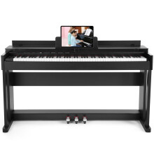 MUSTAR Digital Piano 88 Weighted Keys Hammer Action, Full Size 88 Keys Piano Keyboard Weighted White Electric Piano with Furniture Stand, 3 Pedal Sys