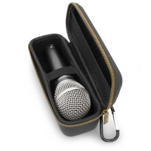 CASEMATIX Single Microphone Case – Fits Shure SM58, SM48 & Dynamic Handheld Wired Microphones up to 6.75” – Ultra-Compact Carry Case for Vocal,