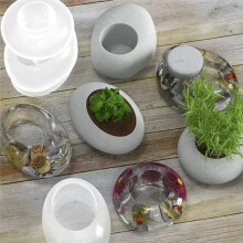 4 St Silikonformar Av Epoxiharts och Ljusstakar för Heminredning, 3D-Blommor i Kruka