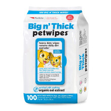 Petkin Petwipes, 100 Wipes – Big 'n Thick Extra Large Pet Wipes for Dogs and Cats – Cleans Face, Ears, Body and Eye Area – Super Convenient, Ide