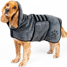 Elite Paws UK: Luxury Dog Drying Coat, Thicker & Softer Than Most Bath Robes, Dries Pets in About 20-30 Mins, Super Absorbent Microfibre, Limits Mes