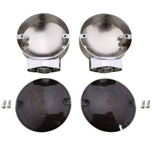 Carcaça de Sinal de Mudança de Direção Cromada com Tampas de Lentes de Fumaça para Touring Electra Glide