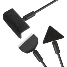 FENGRUI Fish Tank Cleaner Kit 3 in 1,Detachable Aquarium Glass Tank Cleaning Kit with 14” Detachable Rod,Algae Scraper, Triangle Flat Brush & Right