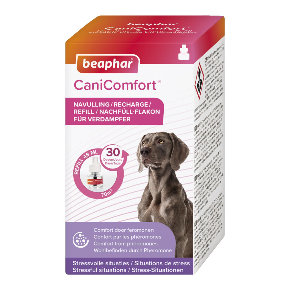 Beaphar | Canicomfort Calming Diffuser Refill | Reduces Separation Anxiety & Stress In Dogs | Helps Ease Fear Of Fireworks | Covers 70M² Area | Lasts