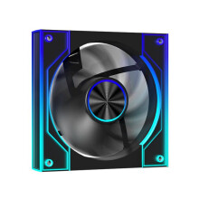 120mm ARGB PC Case Cooling Fan Motherboard Lighting Sync 4PIN PWM Temp Control Cooler Fan (Positive Blade) Black