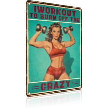 (Girl2, 8x12inch(20x30cm)) Fitness Training Metallschild - You Don't Stop Training When You Get Old, Vintage 30x40cm