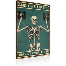 (Skeleton, 8x12inch(20x30cm)) Fitness Training Metallschild - You Don't Stop Training When You Get Old, Vintage 30x40cm