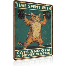 (Cat1, 12x16inch(30x40cm)) Fitness Training Metallschild - You Don't Stop Training When You Get Old, Vintage 30x40cm