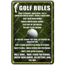 (Golf Rules Metal Tin Sign, 12x8 Inch(20x30CM)) Lustiges Zimmerregeln Schild - Teen Mädchen Regeln Wanddeko, Mädchenzimmer Tür