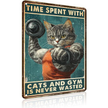 (Cat2, 12x16inch(30x40cm)) Fitness Training Metallschild - You Don't Stop Training When You Get Old, Vintage 30x40cm