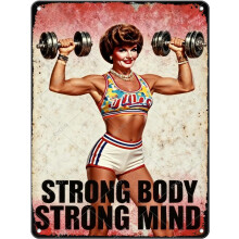 (Fitness Girl Wall Decor, 16x12 Inch(40x30CM)) Fitness Therapie Fitnessraum Schild Vintage Metallschild, Eisen Malerei Deko 30x20cm
