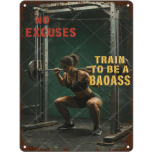 (Girl Fitness Wall Decor, 16x12 Inch(40x30CM)) Fitness Therapie Fitnessraum Schild Vintage Metallschild, Eisen Malerei Deko 30x20cm