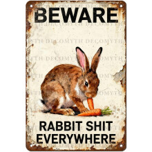 (Easter10, 20X30cm(12*8in)) Osterhase Blechschild, Vintage Hase mit Blume Ei Frühling Wandkunst, 20x30cm