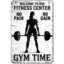 (Girl Gym 2 Wall Decor, 12x8 Inch(30x20CM)) Fitness Therapie Fitnessraum Schild Vintage Metallschild, Eisen Malerei Deko 30x20cm