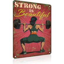 (Girl6, 12x16inch(30x40cm)) Fitness Training Metallschild - You Don't Stop Training When You Get Old, Vintage 30x40cm
