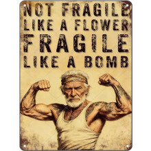 (Fitness Old Man, 16x12 Inch(40x30CM)) Fitness Therapie Fitnessraum Schild Vintage Metallschild, Eisen Malerei Deko 30x20cm