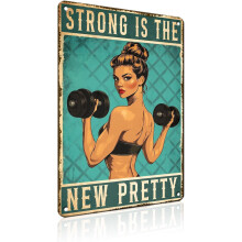 (Girl1, 8x12inch(20x30cm)) Fitness Training Metallschild - You Don't Stop Training When You Get Old, Vintage 30x40cm