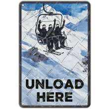 (Ski Lift Unload Here Wall Decor, 12x8 Inch(20x30CM)) Lustiges Zimmerregeln Schild - Teen Mädchen Regeln Wanddeko, Mädchenzimmer Tür