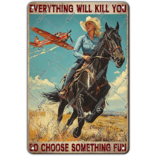 (Horse Metal Sign, 12x8 Inch(20x30CM)) Lustiges Zimmerregeln Schild - Teen Mädchen Regeln Wanddeko, Mädchenzimmer Tür