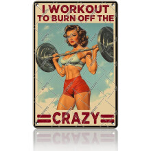 (Girl Gym Tin Sign, 12x16 Inch(40x30CM)) Lustiges Zimmerregeln Schild - Teen Mädchen Regeln Wanddeko, Mädchenzimmer Tür