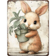 (Easter Sign 4, 30X40cm(12*16in)) Osterhase Blechschild, Retro Hase Vintage Schild, Metall Osterdeko, 20x30cm
