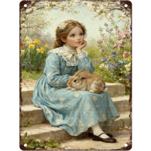 (Easter Sign 10, 30X40cm(12*16in)) Osterhase Blechschild, Retro Hase Vintage Schild, Metall Osterdeko, 20x30cm