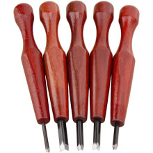 Ensemble de 5 Outils de Linogravure, Ciseaux à Bois Triangulaires et Couteaux en Forme de V pour Débutants en Gravure et Sculpture sur Bois