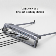 9-in-1 Laptop-Dockingstation Aus Aluminiumlegierung mit Höhenverstellung und Verbesserter Wärmeableitung - Tragbarer, Faltbarer Laptopständer