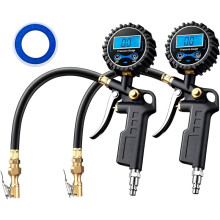 2 Sets Digital Tire Pressure Gauge with Inflator, 250 PSI, Quick Connect for Cars, Trucks, SUVs, RVs