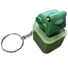 Funny Croaking Frog Keychain Rechargeable Keyboard Fidget Sound Keyring with LED Light for Stress Relief