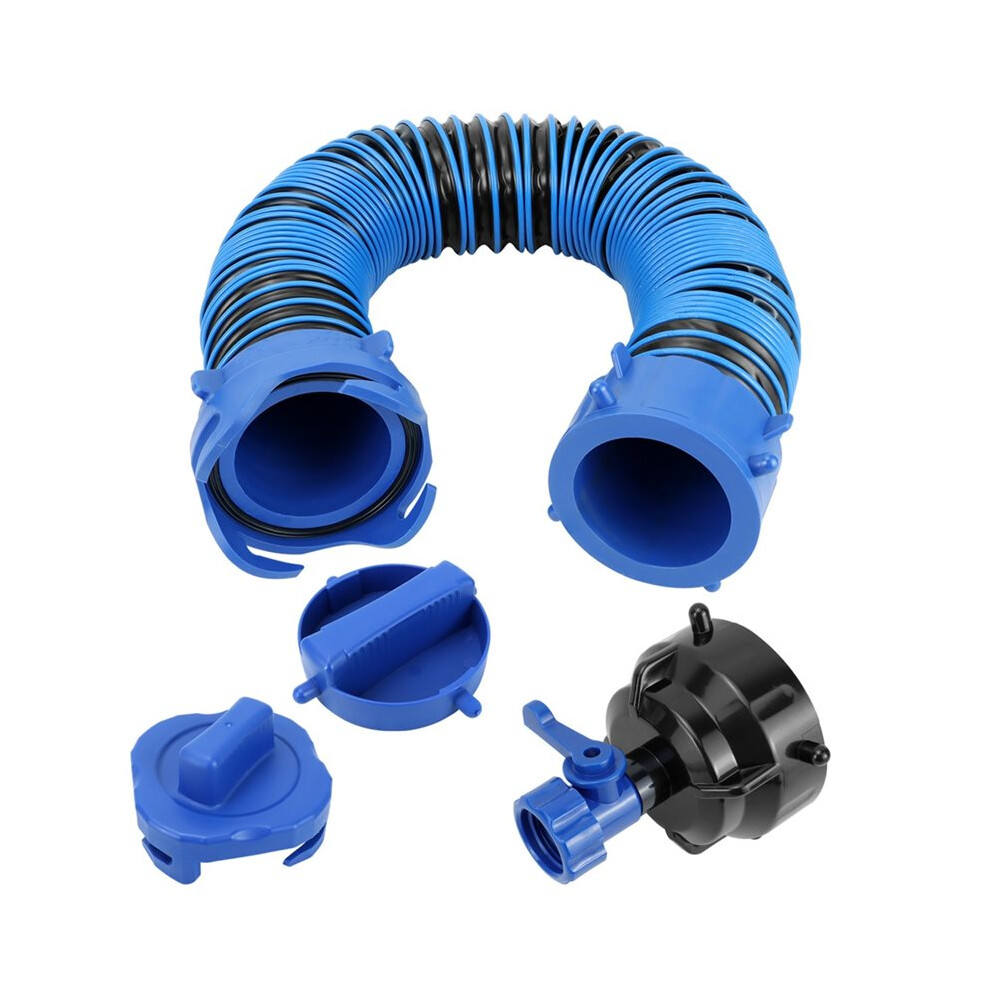 3Ft Rv Sewer Hose With Rinse Cap Kit, Sewer Extension Hose With Caps, Perfect Extension For Rv Drainage 6032199757148