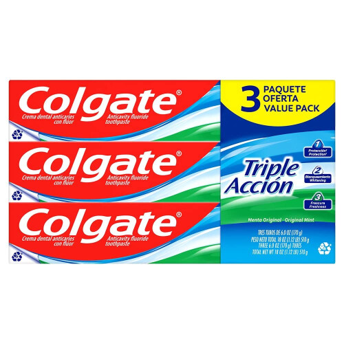 Colgate Colgate Drie Acties Tandpasta, 170 g, 3 Verpakkingen