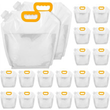 20 Stück Faltbare 1,3-Gallonen-Wasserbeutel, Lebensmittelechte Behälter für Outdoor-Sport, Wandern, Rucksack, Notfälle
