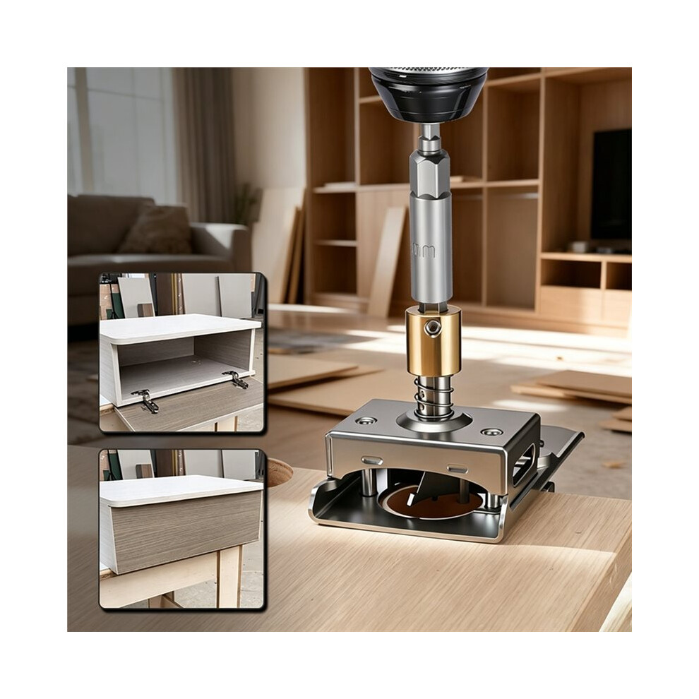 35Mm Woodworking Hole Opening Hinge Boring Jig, Easy Accurate Drilling For Cabinet Door Hinge Installation 4712035997700