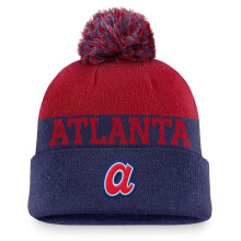 Nike Heren MLB Rewind Peak Cuffed Beanie met Pom (US, Alpha, One Size, Blauw, Atlanta Braves)