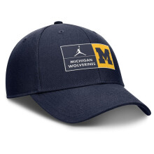 Nike Unisex NCAA Sideline Club Adjustable Hat (US, Alpha, Large, X-Large, Navy/White, Michigan Wolverines)