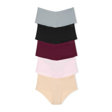Victoria's Secret PINK Women's No Show Cheeky Underwear, Panties for Women, Light Pink Pack, L