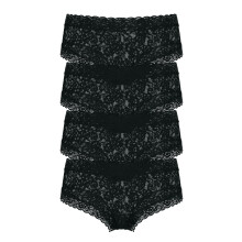 Victoria's Secret Women's Lace Cheeky Underwear, Minimal Coverage Panties for Women, Multi Pack, Black (M)
