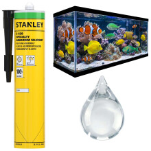 Stanley S420 Aquarien Silikon Dichtmittel Schwarz - 1x10.1 Fl. Oz. Fischtanksicher, wasserdicht, hohe Elastizität