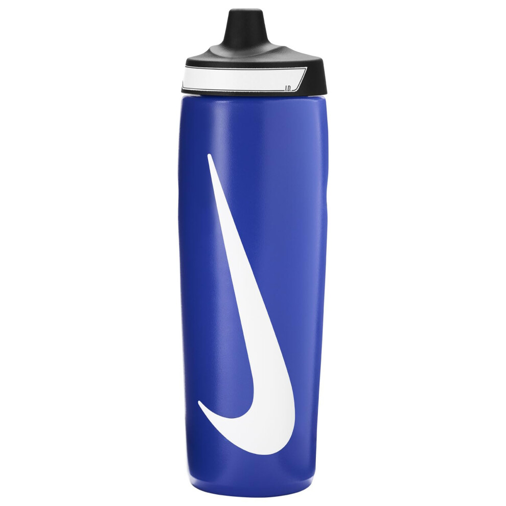 Nike Refuel Bottle 24 Oz Sports Bottle Bpa Free Airtight (Game Royal/Black/White)