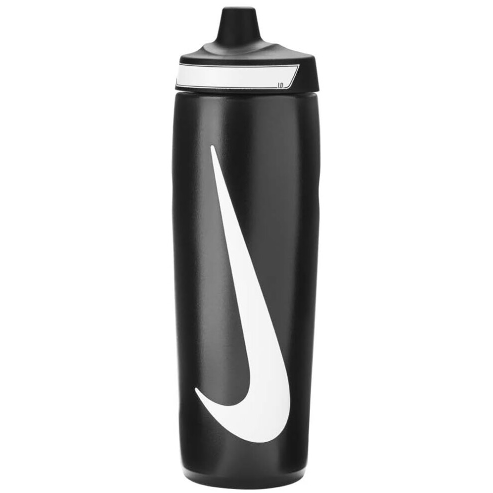 Nike Refuel Bottle 24 Oz Sports Bottle Bpa Free Airtight (Black/Black/White)