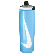 Nike Refuel Fles 24 oz Sportfles BPA Vrij Luchtdicht (Baltisch Blauw/Zwart/Wit)