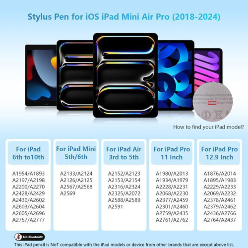 Στυλό αφής για iPad με ασύρματη φόρτιση, λειτουργία κατά του τυχαίου αγγίγματος, α 1