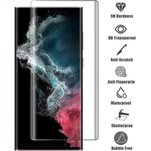 4 Pack Tempered Glass Screen Protector for Samsung Galaxy S22 Ultra, Full Coverage Clear Shield 1
